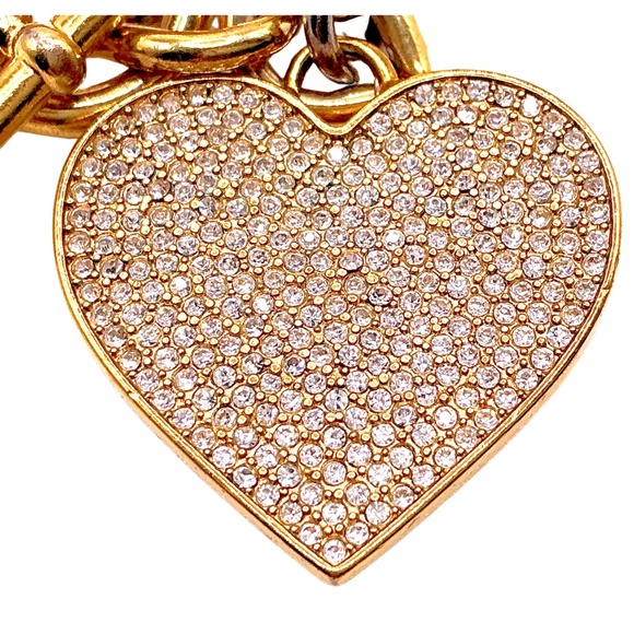 MICHAEL KORS Gold Tone Heart Charm Chain Bracelet 7” - Picture 3 of 4